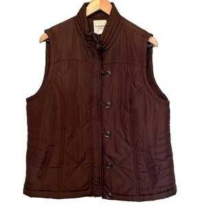 Sonoma Vest Full Zip & Button, Fleece interior, Color is Brown, Womens Size XL